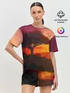 Женская пижама с шортами / СОЛНЦЕ НАД АФРИКОЙ