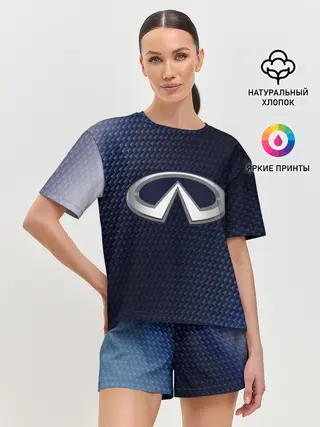 Женская пижама с шортами / Инфинити - Карбон