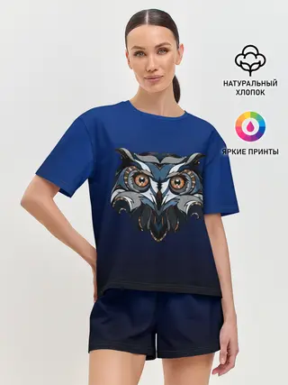 Женская пижама с шортами / Сова