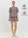 Женская пижама с шортами / Тонкие ромбы