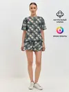 Женская пижама с шортами / Цветочный ретро узор