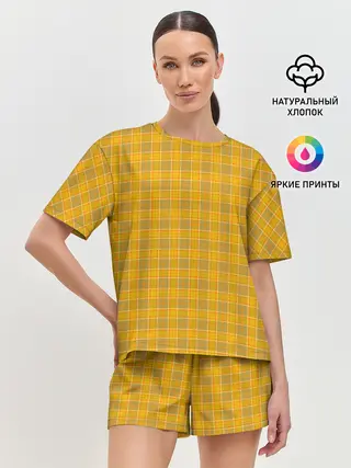 Женская пижама с шортами / Клетка N2