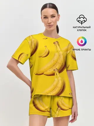 Женская пижама с шортами / Банановый рай