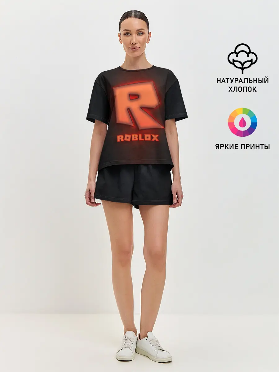 Женская пижама с шортами / ROBLOX NEON RED