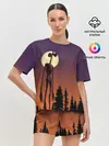 Женская пижама с шортами / Gradient Forest Siren Head