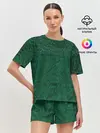 Женская пижама с шортами / Изумрудный мех