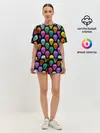 Женская пижама с шортами / Разноцветные черепа . Готика