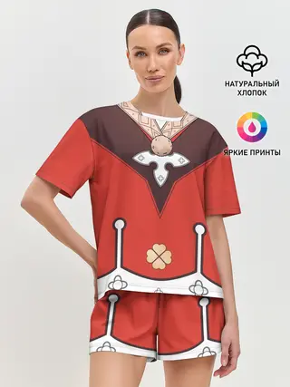 Женская пижама с шортами / КОСТЮМ КЛИ | ГЕНШИН ИМПАКТ