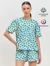 Женская пижама с шортами / Драгоценные зеленые камешки