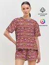 Женская пижама с шортами / Детский узор