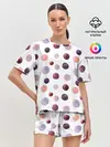 Женская пижама с шортами / Акварельные сиреневые круги