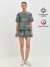 Женская пижама с шортами / Розовые орхидеи