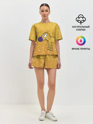 Женская пижама с шортами / КОТОПЕС | Пес спереди