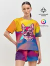 Женская пижама с шортами / Собака с молнией