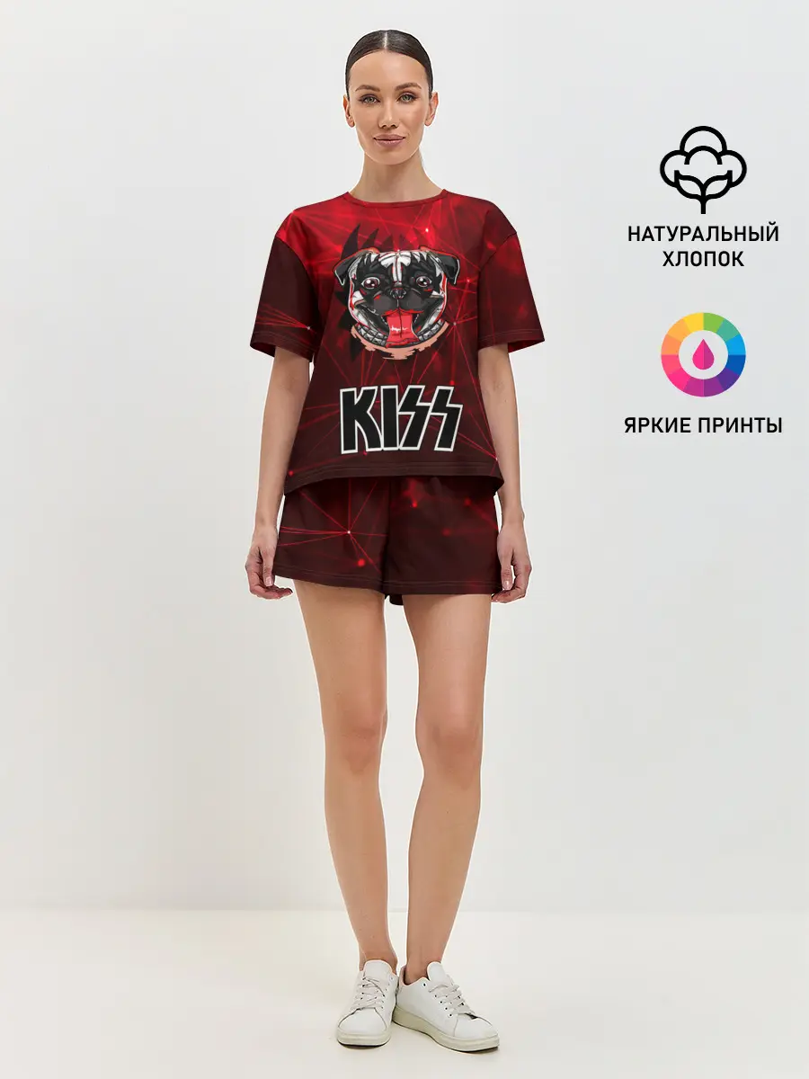 Женская пижама с шортами / Собака в стиле KISS