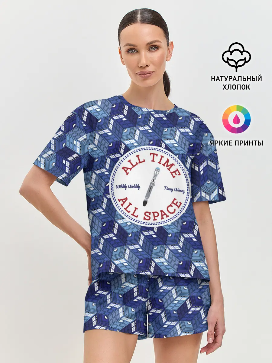 Женская пижама с шортами / Doctor Who Pattern