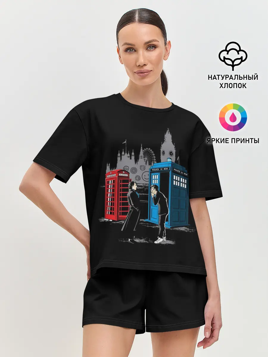 Женская пижама с шортами / Шерлок х Доктор