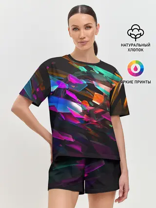 Женская пижама с шортами / Стеклянный лед