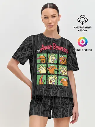 Женская пижама с шортами / Крутые Бобры