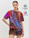 Женская пижама с шортами / Брызги на камнях