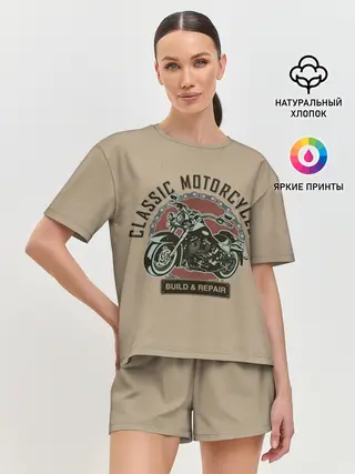Женская пижама с шортами / Классические мотоцклы