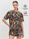 Женская пижама с шортами / Рисованная Осень