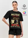 Женская пижама с шортами / MUSYC IS MY DRUG and AC/DC IS MY DEALER