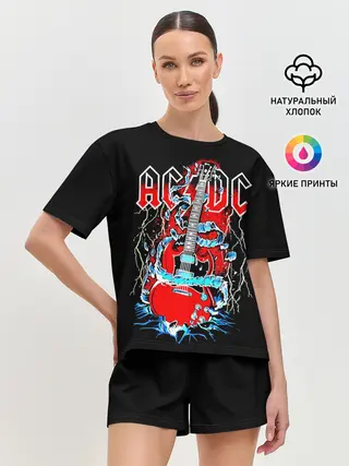 Женская пижама с шортами / AC/DC гитара