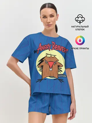Женская пижама с шортами / Крутые Бобры