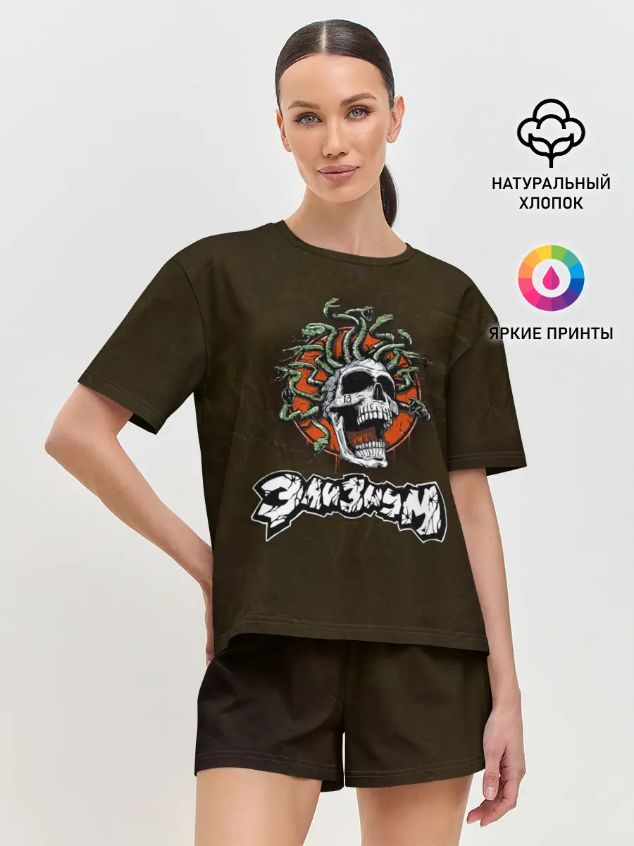 Женская пижама с шортами / Элизиум череп Горгоны