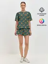Женская пижама с шортами / Лисы паттерн