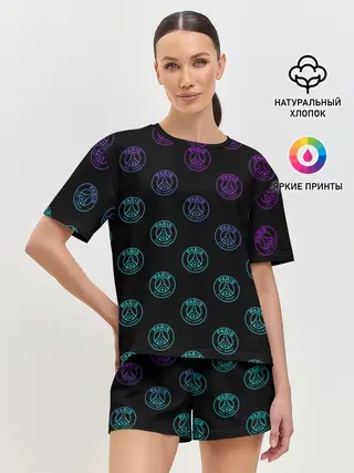 Женская пижама с шортами / PSG NEON | ПСЖ НЕОН