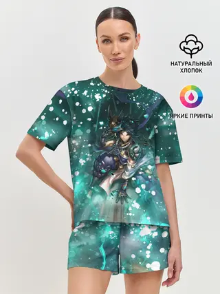 Женская пижама с шортами / Сяо | Геншин Импакт