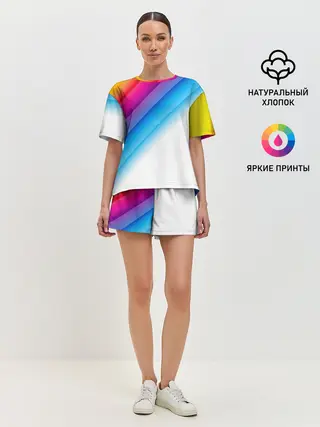 Женская пижама с шортами / РАДУЖНЫЕ ПОЛОСЫ | RAINBOW