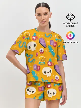 Женская пижама с шортами / Весенний Хэллоуин