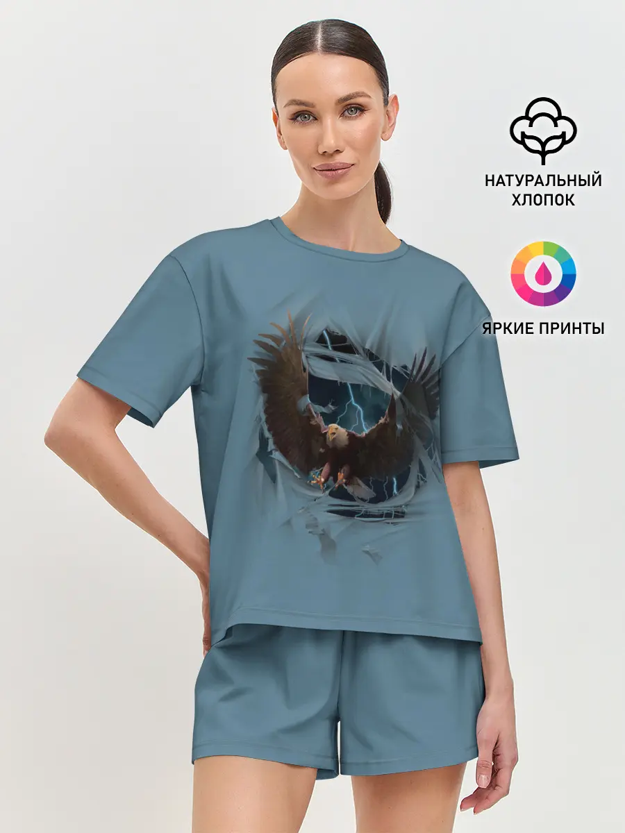Женская пижама с шортами / ОРЕЛ СКВОЗЬ ТКАНЬ