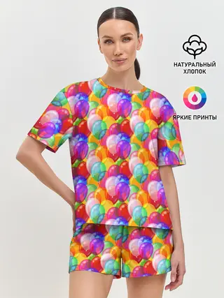 Женская пижама с шортами / Воздушные Шары