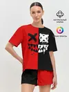 Женская пижама с шортами / Smail Black and red