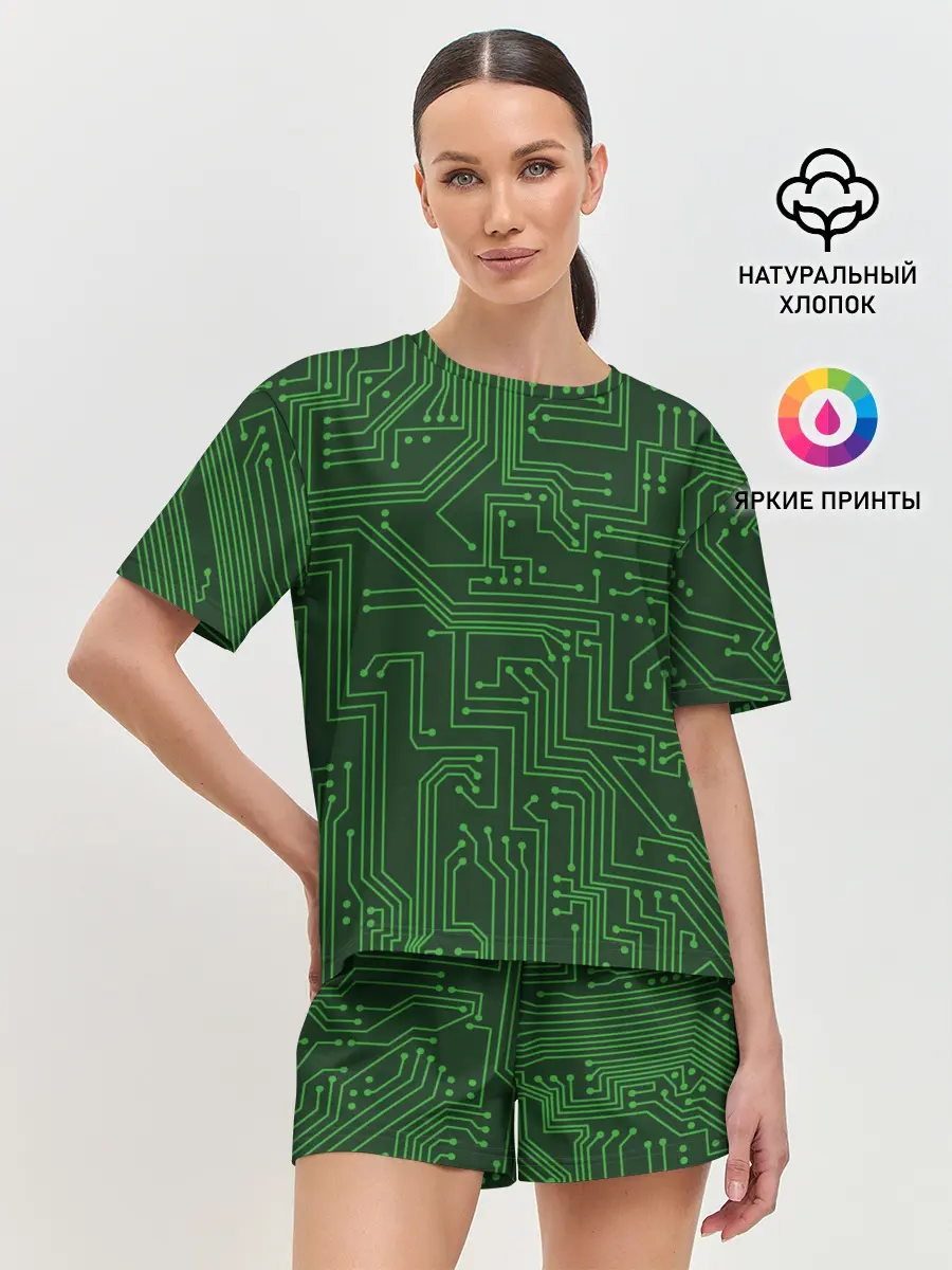 Женская пижама с шортами / Печатная плата
