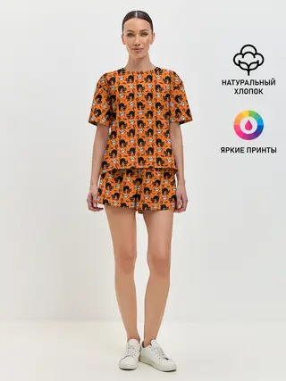 Женская пижама с шортами / Чёрная Кошка