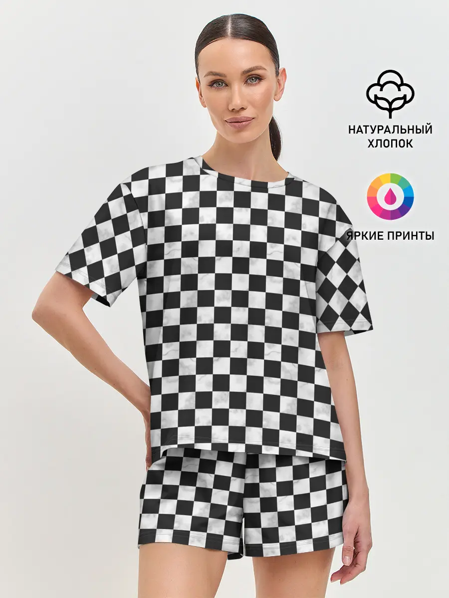 Женская пижама с шортами / Шахматист