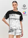 Женская пижама с шортами / ИСПАЧКАННЫЙ КРАСКОЙ