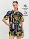 Женская пижама с шортами / цветы фараона