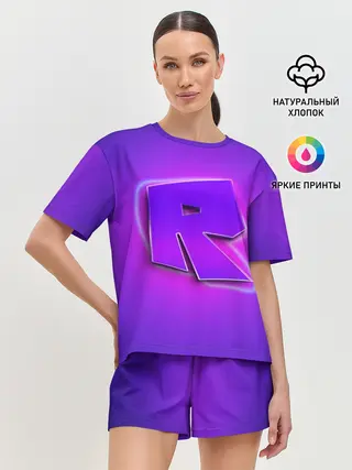 Женская пижама с шортами / ROBLOX NEON LOGO | РОБЛОКС