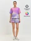 Женская пижама с шортами / Звёздное небо розовый закат