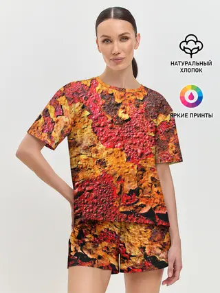 Женская пижама с шортами / Живопись коррозии металла