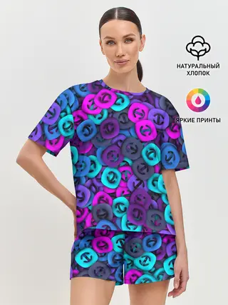 Женская пижама с шортами / Неоновые снаперсы