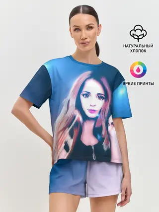 Женская пижама с шортами / Девушка с большими глазами