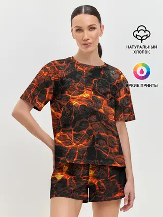 Женская пижама с шортами / Горящая лава