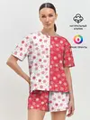 Женская пижама с шортами / Снежинки - новогодние узоры